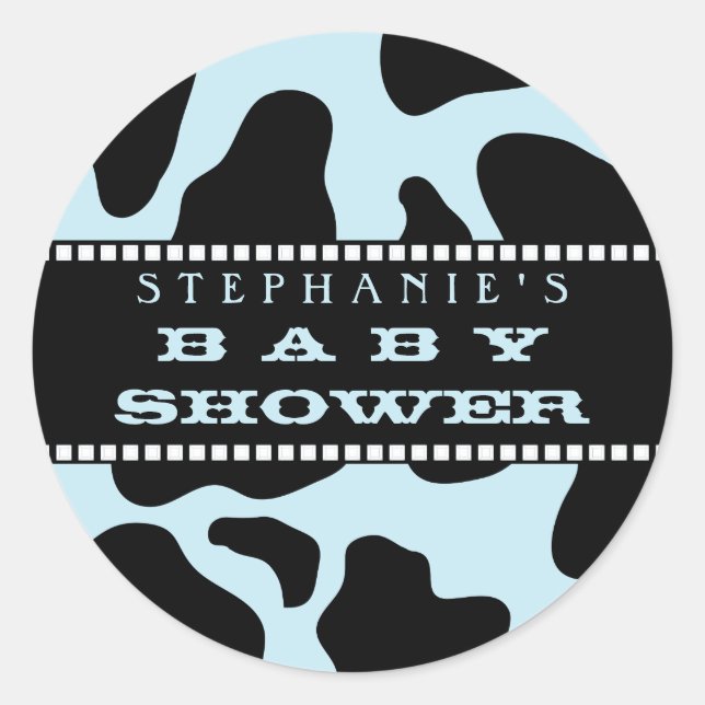Kuh versteckt Print Blue Cowboy Baby Aufkleber (Vorderseite)