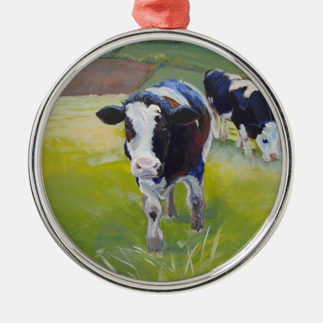 Kuh-Vieh-Weihnachtsbaum-Verzierung Ornament Aus Metall (Vorne)