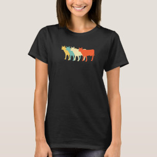 Kuh Vintage Retro Idee Für Männer Frauen Cool Cute T-Shirt