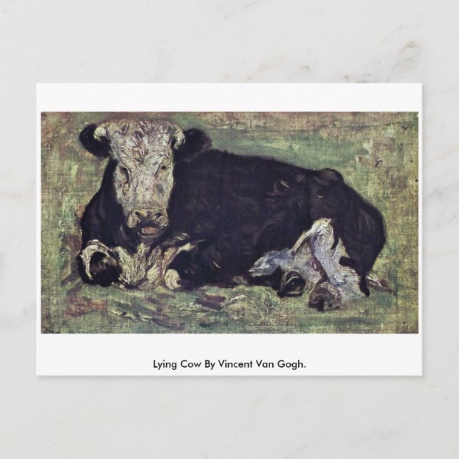 Kuh von Vincent Van Gogh lügen. Postkarte (Vorderseite)