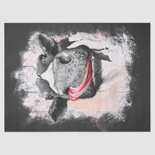 Kuh Wasserfarbe Seidenpapier (Vorderseite)