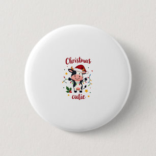 Kuh Weihnachten Cutie Kühe Weihnachten T-Shirt (7) Button