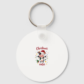 Kuh Weihnachten Cutie Kühe Weihnachten T-Shirt (7) Schlüsselanhänger