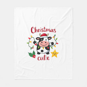 Kuh-Weihnachten-Cutie-Kühe-Weihnachts-T-Shirt (6) Fleecedecke