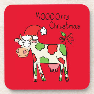 Kuh Weihnachten Niedlich Kids Getränkeuntersetzer