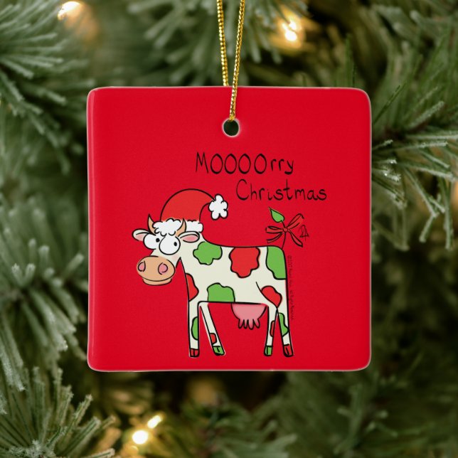 Kuh Weihnachten Niedlich Kids Keramikornament (Baum)