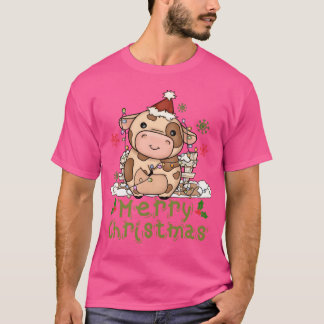 Kuh Weihnachten Niedliche Kuh Frohe Weihnachtsjung T-Shirt