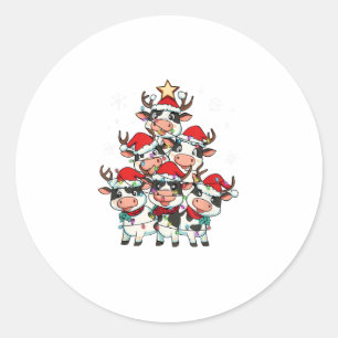 Kuh Weihnachten Weihnachten Mädchen Boys Funny San Runder Aufkleber