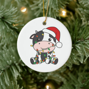 Kuh Weihnachten Winter Tiere Urlaub Kühe Keramik Ornament