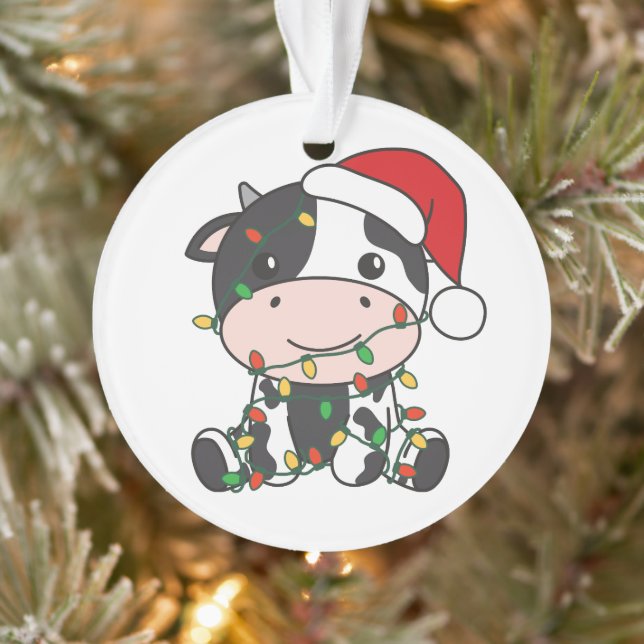 Kuh Weihnachten Winter Tiere Urlaub Kühe Ornament (Baum)