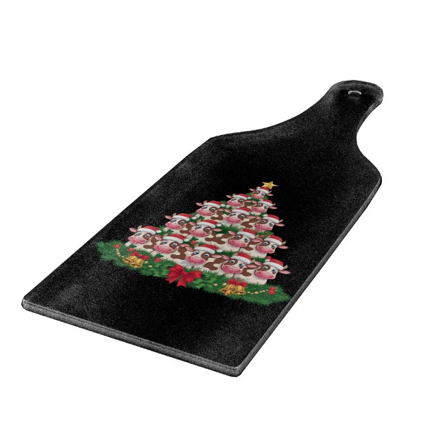 Kuh Weihnachtsbaum Funny Cow Lover Cow Xmas Schneidebrett (Ecke)