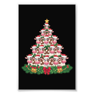 Kuh Weihnachtsbaum Lustiger Kuhliebhaber Kuh Weihn Fotodruck