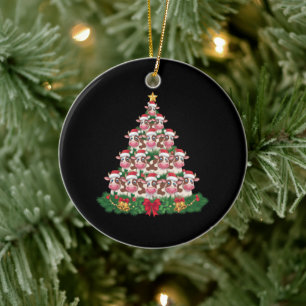 Kuh-Weihnachtsbaum Lustiger Kuhliebhaber Kuh-Weihn Keramik Ornament