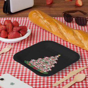 Kuh-Weihnachtsbaum Lustiger Kuhliebhaber Kuh-Weihn Pappteller
