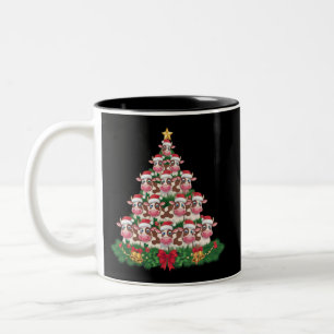 Kuh Weihnachtsbaum Lustiger Kuhliebhaber Kuh Xmas Zweifarbige Tasse