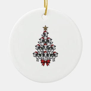 Kuh-Weihnachtsbaum Vintage-Stich Weihnachten Bauer Keramik Ornament
