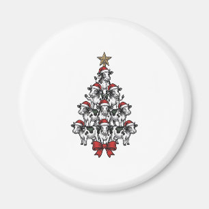 Kuh-Weihnachtsbaum Vintage-Stich Weihnachten Bauer Magnet