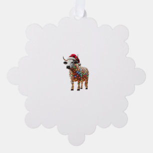 Kuh Weihnachtsfeier Buffalo Kariert Xmas Kuh Lov Ornament Karte