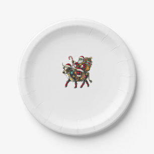 Kuh Weihnachtsfeier Buffalo Kariert Xmas Kuh Lov Pappteller
