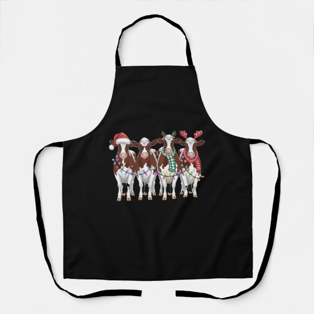 Kuh Weihnachtskühe Lover Geschenk Holiday Farm Schürze (Vorderseite)