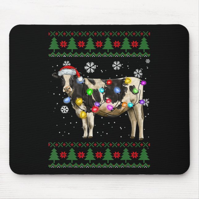 Kuh Weihnachtsmilch Kuh Lover Mousepad (Vorne)