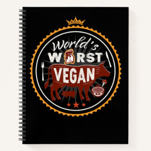 Kuh Welten am schlimmsten Vegane Fleisch GRILLEN Notizbuch