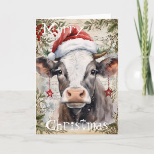 Kuh Winter Weihnachtsgebäck Karte