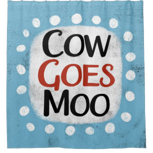 Kuh wird mit Moo-Duschvorhang Duschvorhang