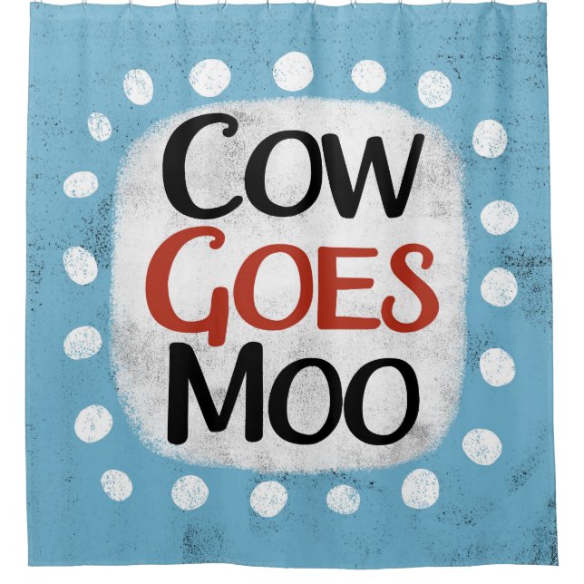 Kuh wird mit Moo-Duschvorhang Duschvorhang (Vorderseite)