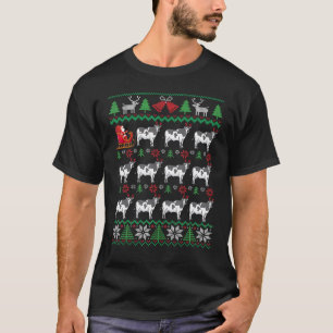 Kuh zieht Santas Schlitten Milchbauer hässlicher W T-Shirt