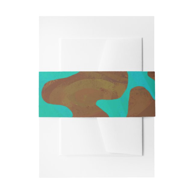 Kuhbraun und Aquamarin Einladungsbanderole (Vorderseite Beispiel)