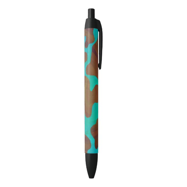 Kuhbraun und Aquamarin Kugelschreiber (Unterseite (Vertikal))