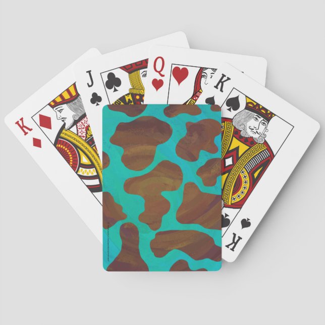 Kuhbraun und Aquamarin Spielkarten (Rückseite)