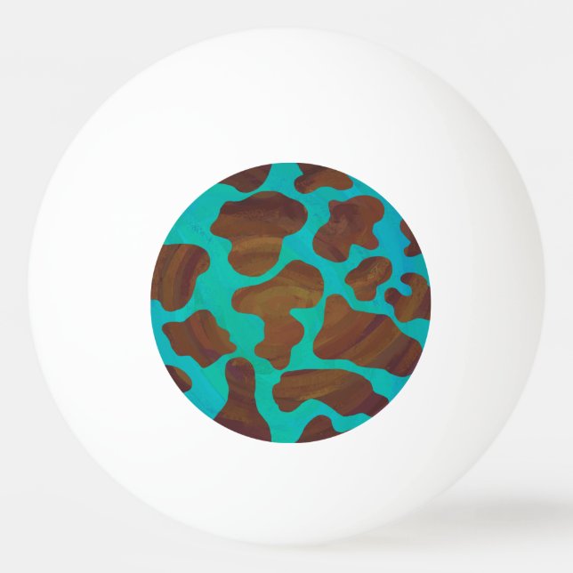 Kuhbraun und Aquamarin Tischtennisball (Vorderseite)