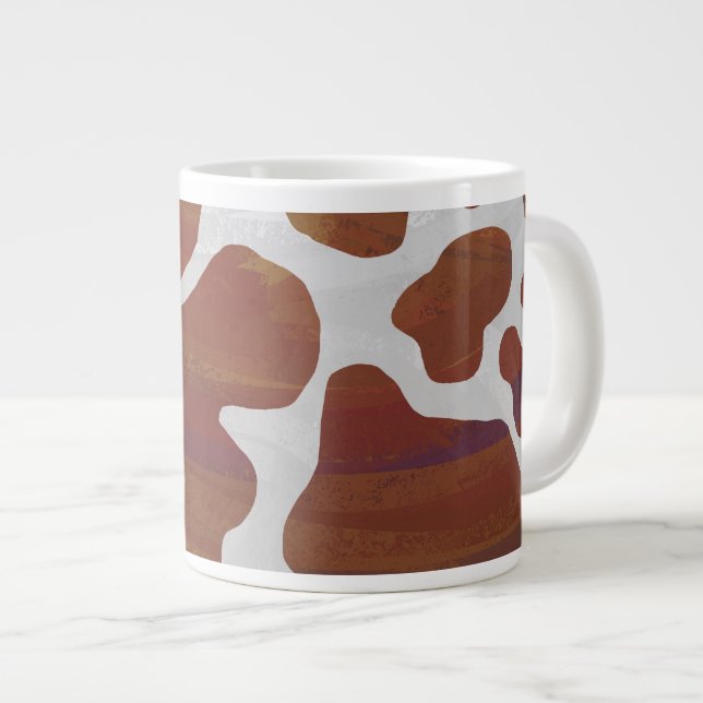 Kuhbraun und Weiß Jumbo-Tasse (Vorderseite Rechts)