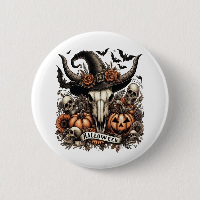 Kuhbulle Halloween Button (Vorderseite)