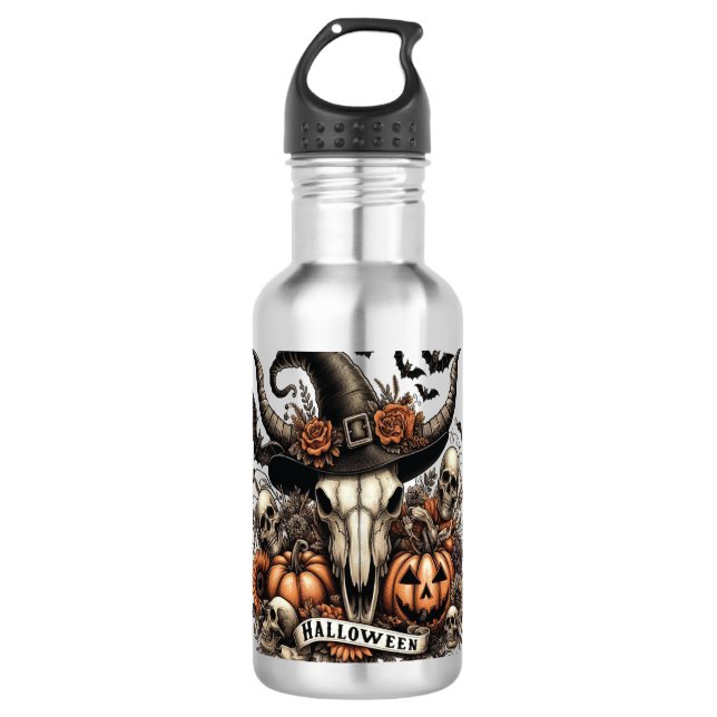 Kuhbulle Halloween Edelstahlflasche (Vorderseite)