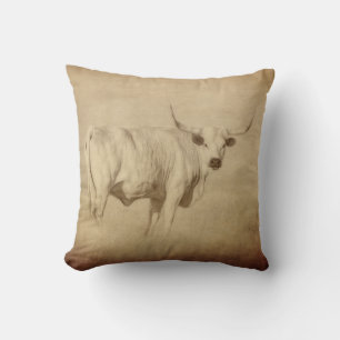 Kuhdekor ländlich ländlicher Bauernhof sepia Kissen