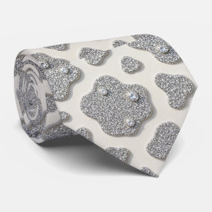Kuhdruck Glitter-Faux-Seidenschlips Cowboy Krawatte