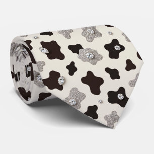 Kuhdruck Glitter-Faux-Seidentuch Cowboy Krawatte