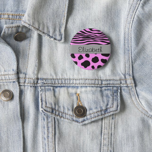 Kuhdruck, Kuhstelchen, Zebrastreifen, Ihr Name Button (Beispiel)