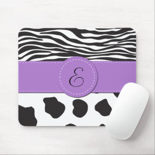 Kuhdruck, Kuhstropfen, Zebrastreifen, Monogramm Mousepad
