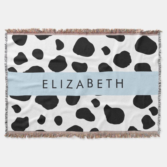 Kuhdruck, Kuhstrümpfe, Schwarz und Weiß, Ihr Name Decke (Vorderseite)
