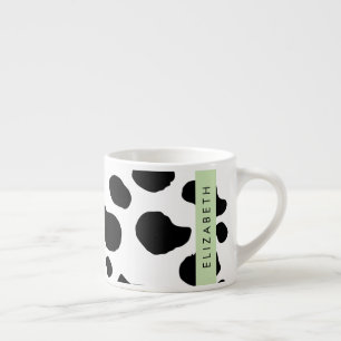 Kuhdruck, Kuhstrümpfe, Schwarz und Weiß, Ihr Name Espressotasse