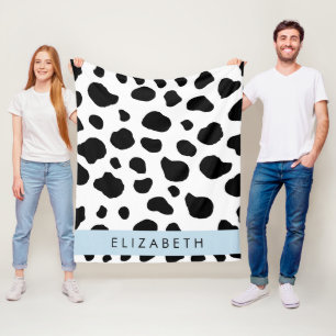 Kuhdruck, Kuhstrümpfe, Schwarz und Weiß, Ihr Name Fleecedecke
