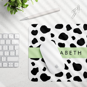 Kuhdruck, Kuhstrümpfe, Schwarz und Weiß, Ihr Name Mousepad