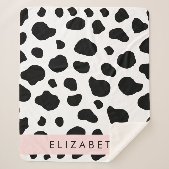 Kuhdruck, Kuhstrümpfe, Schwarz und Weiß, Ihr Name Sherpadecke (Vorderseite)