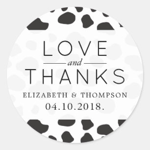 Kuhdruck, Kuhstrümpfe, schwarz-weiß, Hochzeit Runder Aufkleber