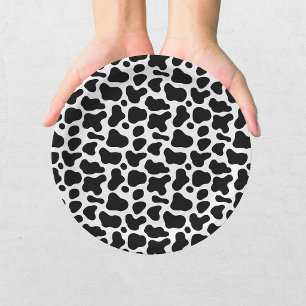 Kuhdruck Schwarz-Weiß-Baby-Party Pappteller