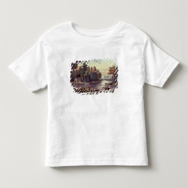 Kühe auf dem Ufer von einem See Kleinkind T-shirt (Vorderseite)